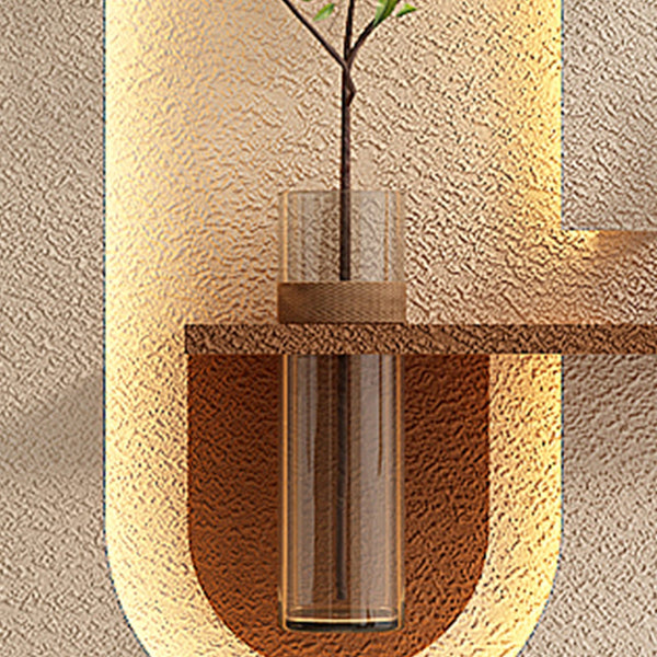 English Elm Adjustable 3D Sandstone Wall Art With Led Lights, Rabbit Figurine & Hydroponic Glass Vase For Home Decor W2700P313032