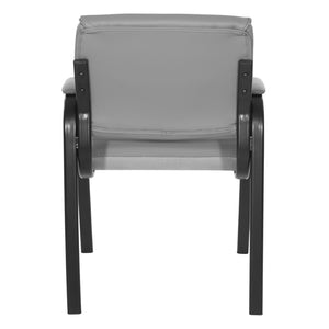 OSP Home Furnishings Guest Chair with Padded Faux Leather Seat Steel Frame for Office Reception Visitors FL10274-U42