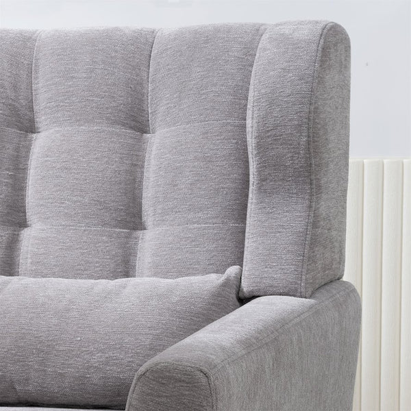 English Elm Modern Accent Chair with Ergonomic Chenille Upholstery, Padded Foam Seat and Solid Wood Legs, Stylish Lounge Seating for Living Room Bedroom Reading Nook Grey W1028P162720