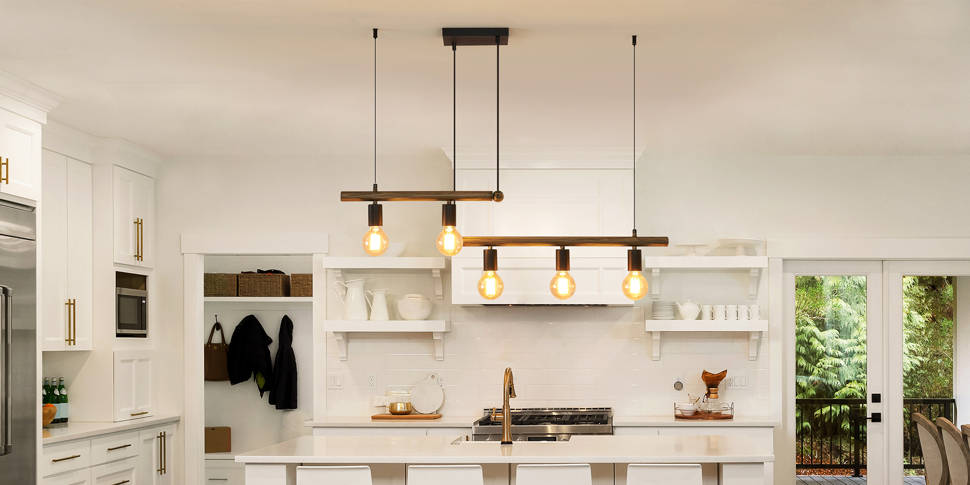 English Elm Macgregor 5-Light Bronze Linear Kitchen Island Pendant Light, Hand-Painted Iron, Dimmable Smart Tunable White T3177P284003