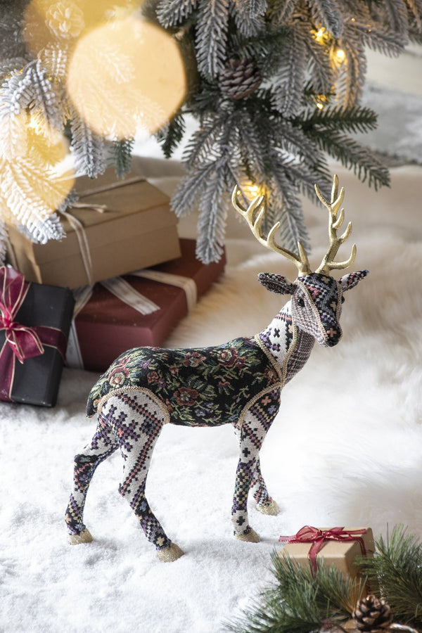 English Elm 13x6.3x16.5" Velvet Foam Standing Deer - Multi-Color Modern Timeless Accent, Lightweight Decor W2078P359168