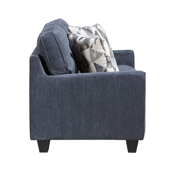 English Elm Contemporary Chenille Sofa and Loveseat Set with Pocket Coil Cushions for Living Rooms Blue B011S02478