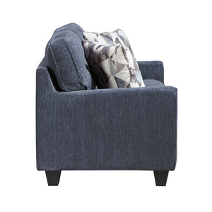 English Elm Durable Chenille Upholstered Loveseat with Pocket Coil Support and Contemporary Style Blue B011P474322