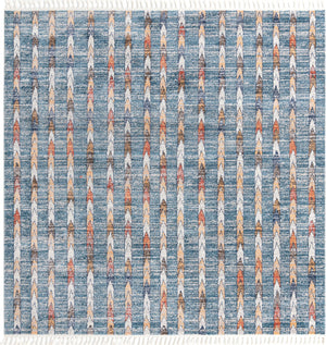 Unique Loom Aramis Aras Machine Made Tribal Rug Blue, Ivory/Navy Blue/Rust Red/Terracotta/Light Brown 10' 0" x 10' 0"