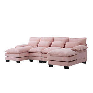 English Elm United We Win U-Shaped Modular Cloud Couch, 110" Chenille Sectional With Memory Foam & Storage W1568S00236-GIGA