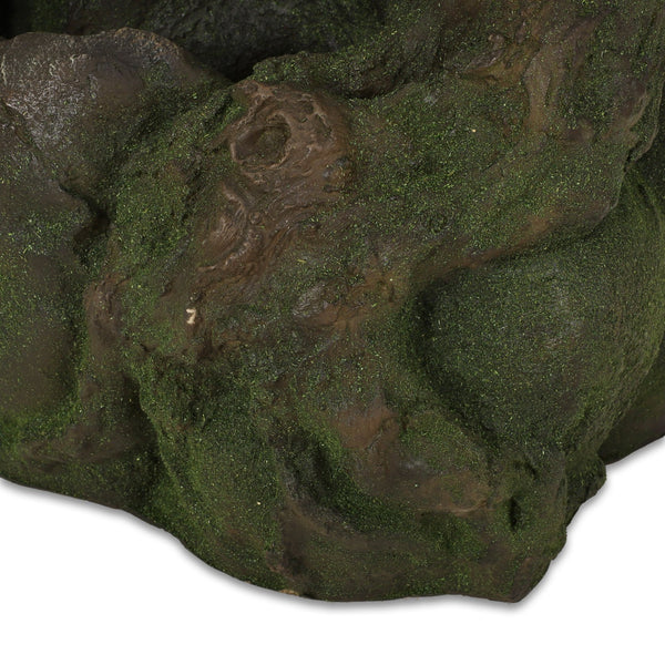English Elm Christopher Knight Home® - 23.75" Hand Crafted Weather-Resistant Floor Fountain with LED Underwater Lights, Faux Stone Moss Black, 23.75" 71776.00MBLK
