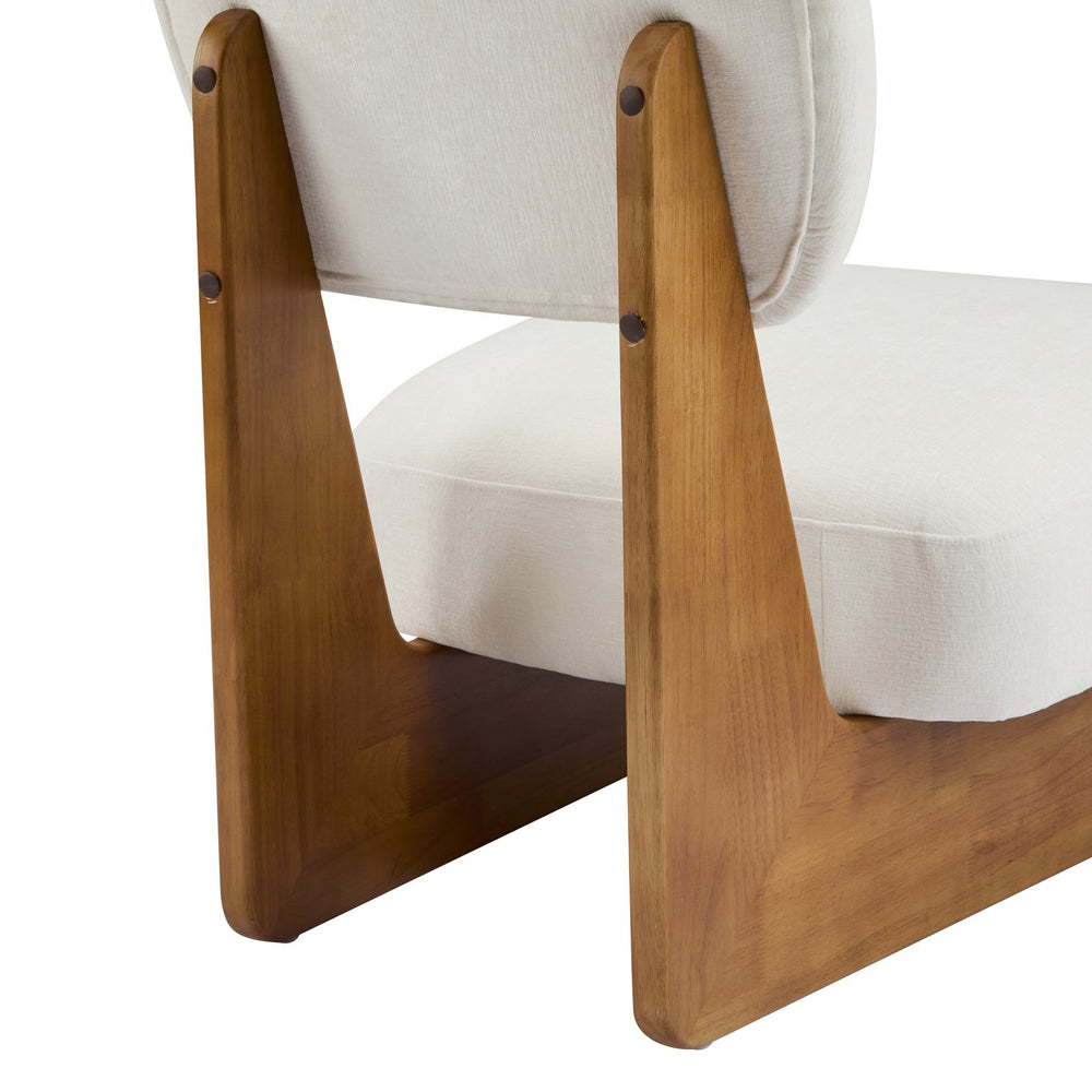 English Elm Christopher Knight Home® - [Set of 2] Modern Lounge Chair with Polyester Upholstery and Solid Wood Base — Minimalist Comfort for Home Beige+Natural N767P241702N