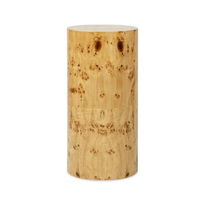 English Elm Nebula Burl Wood Pillar Side Table Sculptural Accent Pedestal Organic Grain Modern B2719P277869