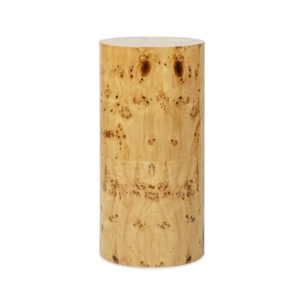 English Elm Nebula Burl Wood Pillar Side Table Sculptural Accent Pedestal Organic Grain Modern B2719P277869