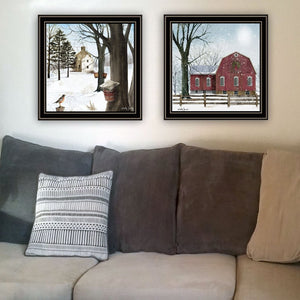 English Elm Trendy Decor 4u Billy Jacobs Two Piece Winter Pastoral Framed Art Set for Home B067P256612