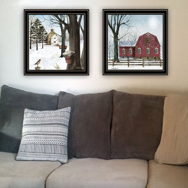 English Elm Trendy Decor 4u Billy Jacobs Two Piece Winter Pastoral Framed Art Set for Home B067P256612