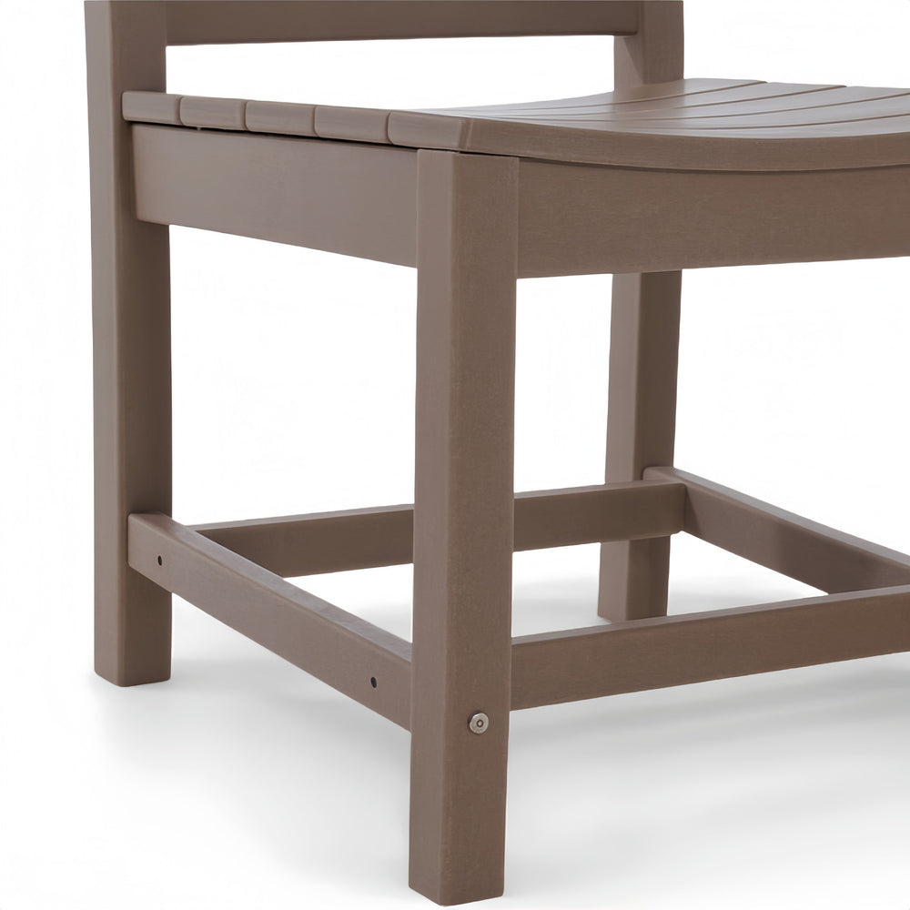 English Elm wooden Armless Outdoor Chairs Set of 2 – Antique Dark Oak HDPE Recycled Plastic, Durable Low-Maintenance W3566P342725