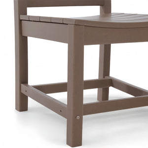 English Elm wooden Armless Outdoor Chairs Set of 2 – Antique Dark Oak HDPE Recycled Plastic, Durable Low-Maintenance W3566P342725
