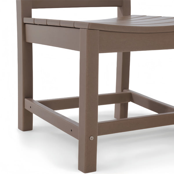 English Elm wooden Armless Outdoor Chairs Set of 2 – Antique Dark Oak HDPE Recycled Plastic, Durable Low-Maintenance W3566P342725