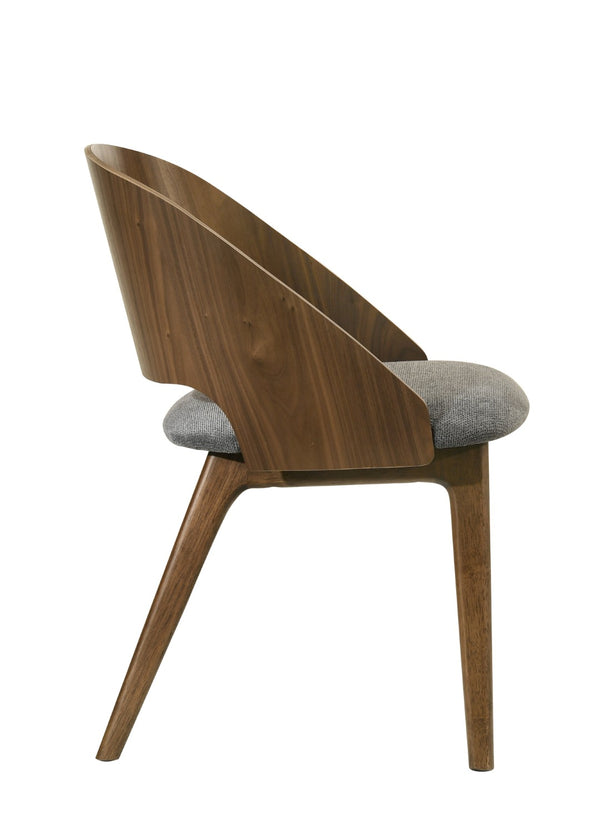 English Elm Delmon Curved Back Upholstered Dining Chairs with Walnut Finish Set for Modern Spaces B2726P439078