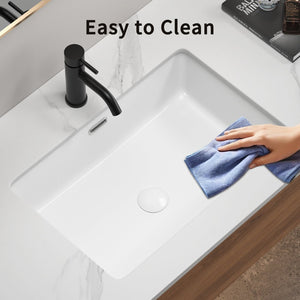 English Elm Undermount Ceramic Kitchen Sink Single Bowl Glossy White Farmhouse Basin 8 Inch Deep W3402P326515