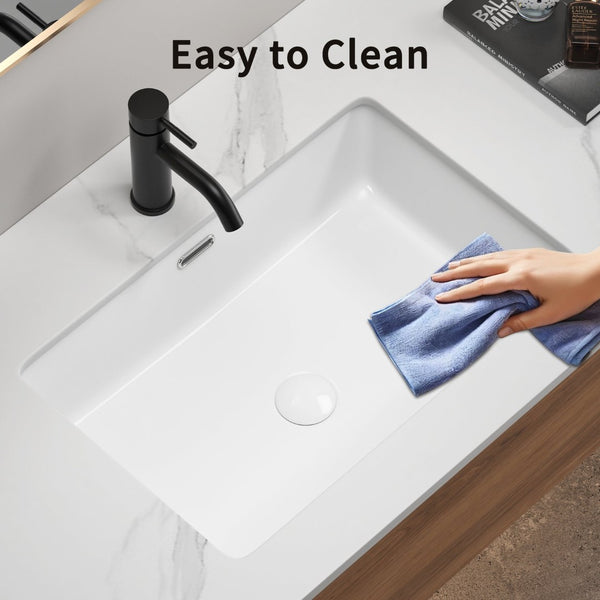 English Elm Undermount Ceramic Kitchen Sink Single Bowl Glossy White Farmhouse Basin 8 Inch Deep W3402P326515