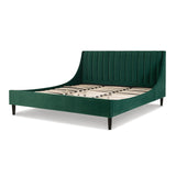 English Elm Aspen Vertical Tufted Modern Headboard Platform Bed Set, California King, Evergreen Velvet