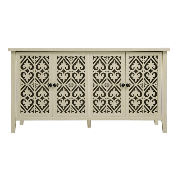 English Elm Hollowed-Out Cabinet With 4 Doors - Stylish American Furniture For Living Room, Bedroom & Study W688P223025