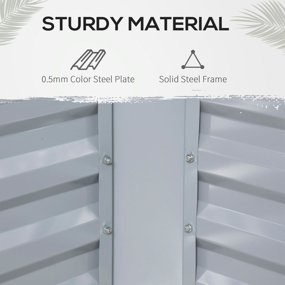 English Elm Outsunny 4' X 3' Galvanized Raised Garden Bed & Pvc Greenhouse Cover For Year-Round Planting Success W2225P174457-GIGA