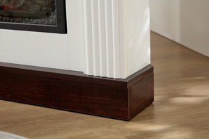 English Elm Farmhouse Electric Fireplace Tv Stand with Open Shelves Fits 70 Inch Screens W2393P230115