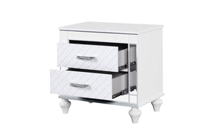 English Elm Livorno Silver Champagne Nightstand with Felted Top Drawer, Full-Extension Slides, 27"H x 27"W B078P286353
