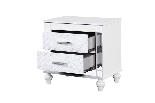 English Elm Livorno Silver Champagne Nightstand with Felted Top Drawer, Full-Extension Slides, 27"H x 27"W B078P286353