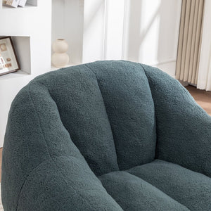 English Elm Bean Bag Chair Oversized Faux Fur Memory Foam Lounge Seat for Dorm or Living Room Green W2200P302140