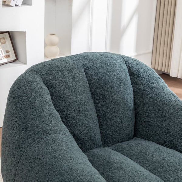 English Elm Bean Bag Chair Oversized Faux Fur Memory Foam Lounge Seat for Dorm or Living Room Green W2200P302140