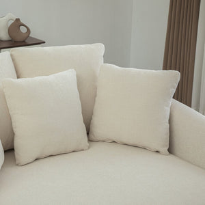 English Elm 56.3'' Oversized Barrel Lounger Chenille Cuddle Chair with Pocket Spring Deep Seat Beige W3118S00035