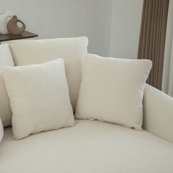 English Elm 56.3'' Oversized Barrel Lounger Chenille Cuddle Chair with Pocket Spring Deep Seat Beige W3118S00035