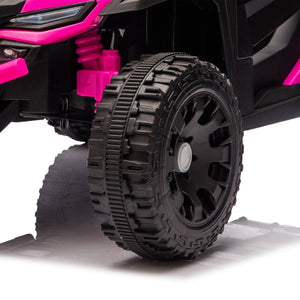 English Elm 24v Kids Utv Ride on with Dual 80w Motors Remote Control and Four Wheel Suspension Pink W1578P342131