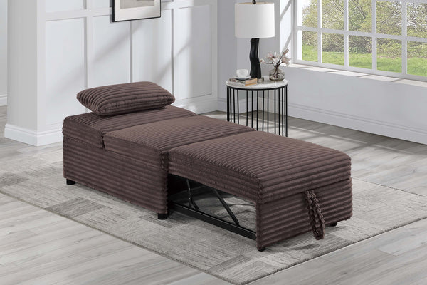 English Elm Contemporary Chocolate Convertible Sleeper Sofa Chair - Corduroy Plush Pull-Out Bed with Pillow B011P381503