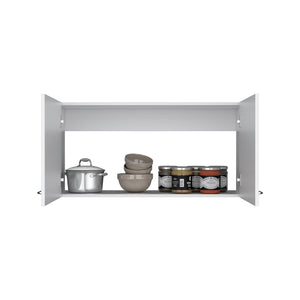 English Elm Napoles 39" W Double Door Wall Cabinet White - Space-Saving Particle Board Storage for Kitchen Bath Laundry Garage B200P240265