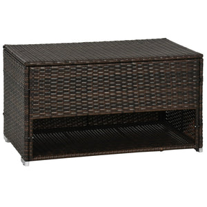 English Elm Outsunny Outdoor Rattan Deck Box With Liner - Stylish Storage For Cushions, Shoes, Pool Toys & More W2225P200517-GIGA
