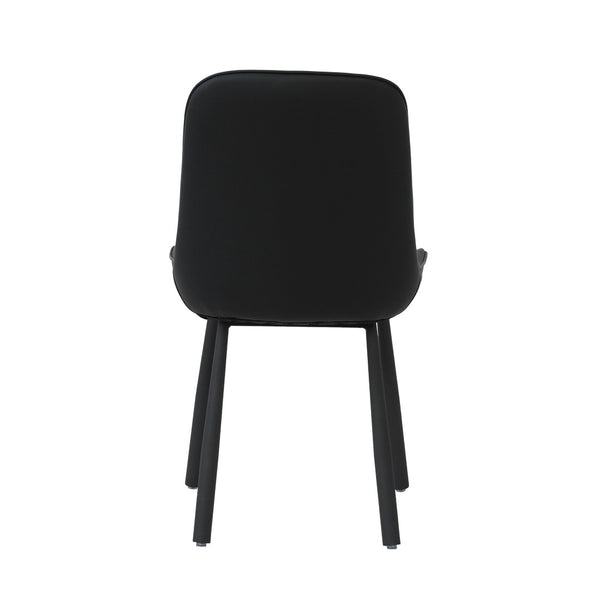English Elm Modern Nordic Faux Leather Upholstered Dining Chairs Iron Legs Kitchen Set of 2 Black W1535P460712