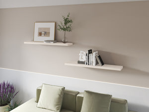 English Elm Greer Floating Shelf Melamine - Modern Minimalist Wall-Mounted 47.3" x 9.8" White Washed Oak Finish Multicolor 47.2 L x 10.2 W x 3.5 H B128P375308
