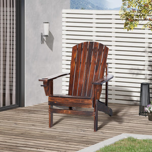 English Elm Outsunny Wooden Adirondack Chair - Classic Outdoor Lounge With Cup Holder For Patios & Gardens W2225P200899-GIGA