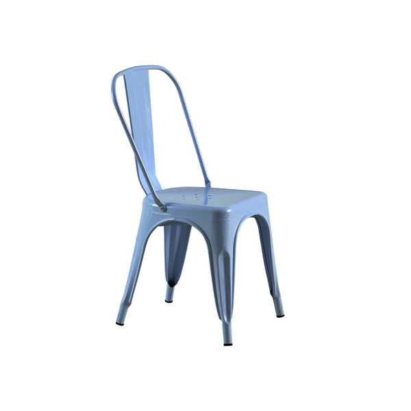 English Elm Set Of 2 Vibrant Yellow And Blue Metal Dining Chairs - Stackable, Easy-Clean, Durable, Modern Design B347P383115-GIGA