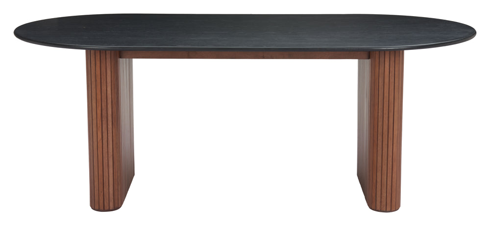 Lassig Dining Table Black & Walnut 110300 Zuo Modern