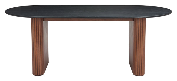 Lassig Dining Table Black & Walnut 110300 Zuo Modern