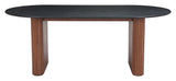 Lassig Dining Table Black & Walnut 110300 Zuo Modern