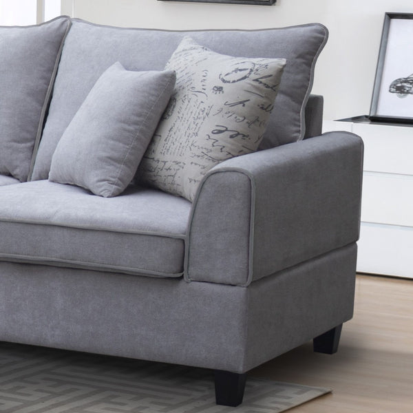 English Elm Gabriella Fabric Sectional with Left Chaise Storage Ottoman and Wood Legs Modern Living Light Grey B2749S00158