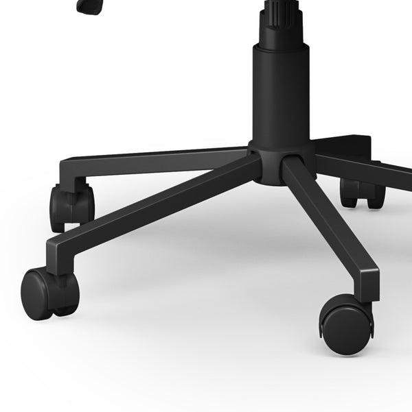 English Elm Foley Distressed Blue Swivel Office Chair - Tufted Faux Leather, Padded Arms, 360° Swivel, Adjustable Height B136P159013