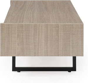 English Elm Mid-Century Jeff Night Stand with Drawer & Cubby — Compact Wood End Table for Small Spaces, Modern Appeal Tan B347P339531