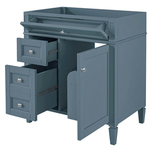 English Elm 30'' Freestanding Bathroom Vanity Base with Tip-out Tray and Adjustable Shelf Storage N710P236988M