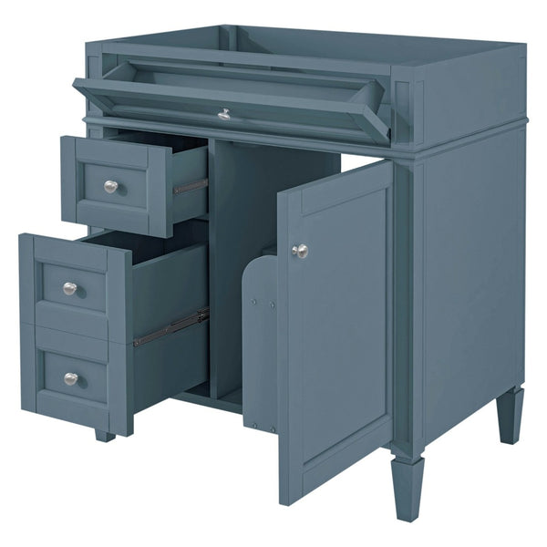 English Elm 30'' Freestanding Bathroom Vanity Base with Tip-out Tray and Adjustable Shelf Storage N710P236988M