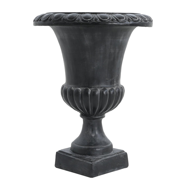 English Elm Christopher Knight Home® - MGO Hand-Painted Garden Urn 27" H in Antique White Finish with Drainage Hole for Healthy Plants Antique Black N772P301484B