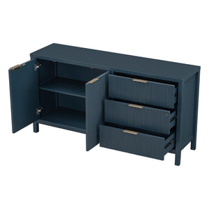 English Elm U_Style Minimalist Wave-Pattern Sideboard - Stylish Storage Solution For Hallways And Living Spaces N711P235893V-GIGA