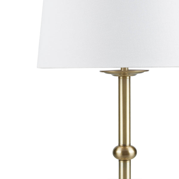 English Elm Table 28"H Antique Brass Iron Table Lamp with 12" Polyester Shade, 27.75"H Elegant Ambient Lighting B035P280527